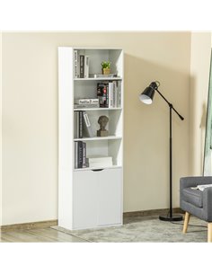 HOMCOM 2 Door 4 Shelves Tall Bookcase Modern Storage Cupboard, White 836-483WT 2