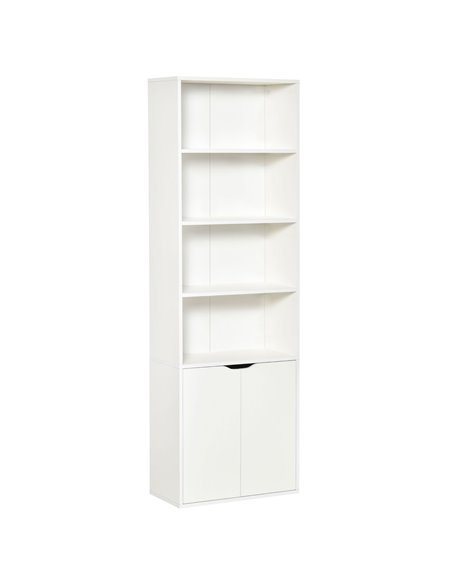 HOMCOM 2 Door 4 Shelves Tall Bookcase Modern Storage Cupboard, White 836-483WT - pic 68561 | FastDaddyshop