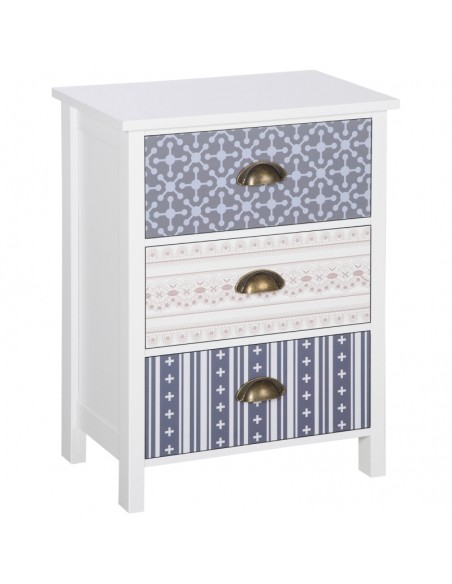 Homcom Chest of Drawers, 3-Drawer Dresser, with Metal Handles - pic 6857 | FastDaddyshop