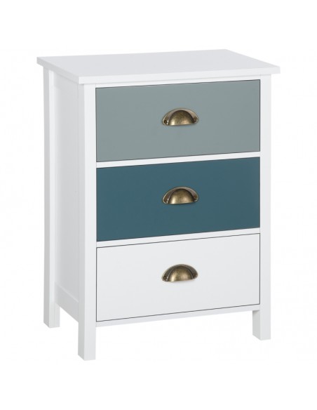 Homcom Storage Cabinet Unit, Three-Drawer Dresser with Metal Handle - pic 6858 | FastDaddyshop