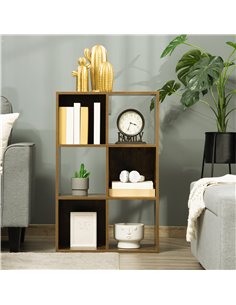 HOMCOM Industrial Style Storage Shelf, Bookcase, Bookshelf, Rustic Brown 838-185 2