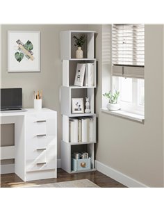 HOMCOM Modern 5-Tier Bookshelf, Freestanding Bookcase Storage Shelving for Living Room Home Office Study, Light Grey 836-538LG 2