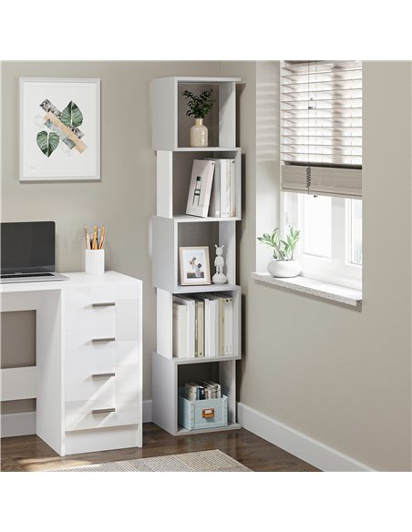 HOMCOM Modern 5-Tier Bookshelf, Freestanding Bookcase Storage Shelving for Living Room Home Office Study, Light Grey 836-538LG - pic 68596 | FastDaddyshop