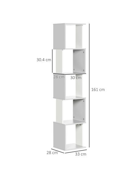 HOMCOM Modern 5-Tier Bookshelf, Freestanding Bookcase Storage Shelving for Living Room Home Office Study, Light Grey 836-538LG - pic 68598 | FastDaddyshop