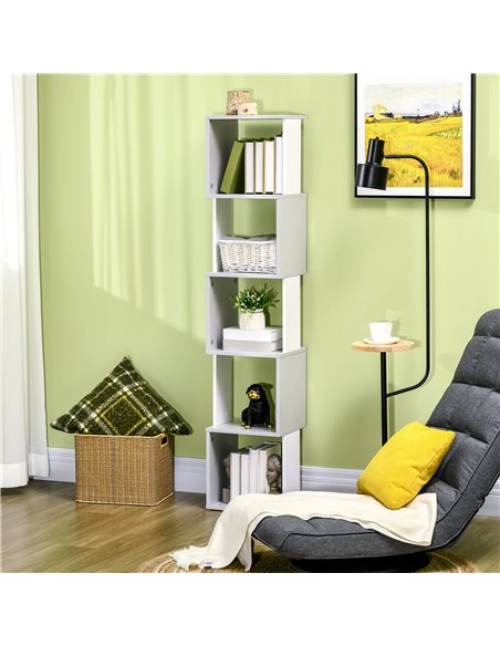 HOMCOM Modern 5-Tier Bookshelf, Freestanding Bookcase Storage Shelving for Living Room Home Office Study, Light Grey 836-538LG - pic 68602 | FastDaddyshop