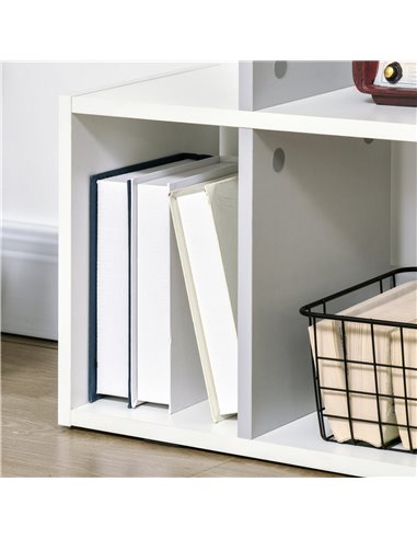 HOMCOM Modern Bookshelf, 5-Tier Bookcase with 13 Open Shelves, Freestanding Decorative Storage for Home Office, Study - White 83