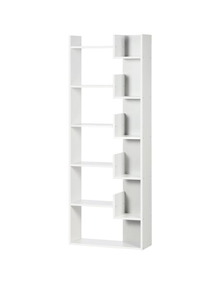 HOMCOM Modern Book Shelf with 11 Open Shelves, 6-Tier Bookcase, White 836-541V02LG - pic 68668 | FastDaddyshop