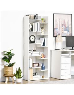 HOMCOM Modern Book Shelf with 11 Open Shelves, 6-Tier Bookcase, White 836-541V02LG 2