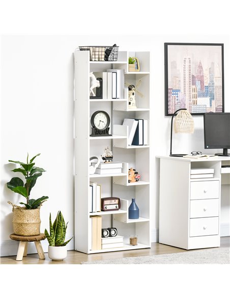 HOMCOM Modern Book Shelf with 11 Open Shelves, 6-Tier Bookcase, Freestanding Shelving Unit for Home Office and Study, White 836- - pic 68669 | FastDaddyshop