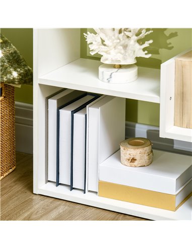 HOMCOM Modern Book Shelf with 11 Open Shelves, 6-Tier Bookcase, Freestanding Shelving Unit for Home Office and Study, White 836-