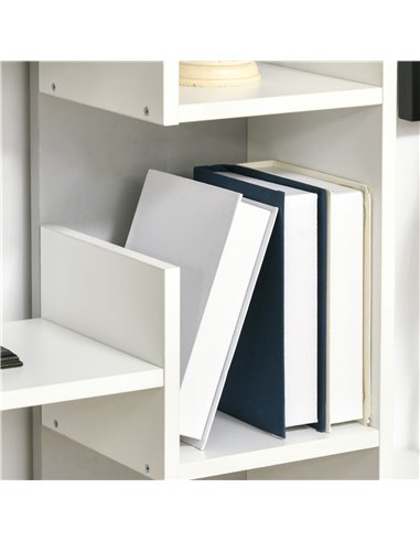 HOMCOM Modern Book Shelf with 11 Open Shelves, 6-Tier Bookcase, Freestanding Shelving Unit for Home Office and Study, White 836-