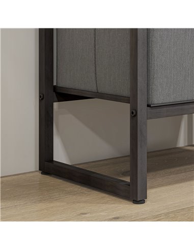 HOMCOM Industrial Bookcase 4-Tier Storage Shelf with 2 Fabric Drawers and Metal Frame for Living Room, Bedroom, Rustic Brown 838