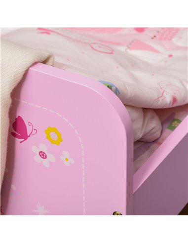 HOMCOM MDF Kids Castle Design Kids Single Bed Pink 311-015