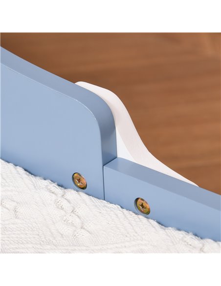 HOMCOM Kids Toddler Wooden Bed Round Edged with Guardrails Stars Image 143 x 74 x 59 cm Blue 311-021 - pic 68702 | FastDaddyshop