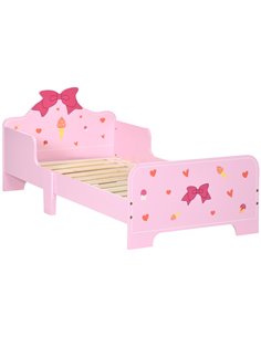 ZONEKIZ Princess-Themed Toddler Bed with Safety Side Rails, Pink 313-004V00PK