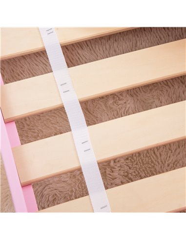 ZONEKIZ Princess-Themed Toddler Bed with Safety Side Rails and Slats, Cute Patterns, Kids Bedroom Furniture, Pink, 143 x 74 x 59