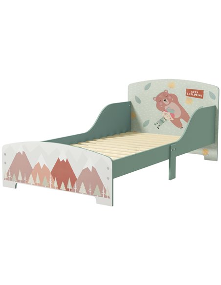 ZONEKIZ Toddler Bed Frame, Kids Bedroom Furniture for Ages 3-6 Years, Green 313-008V00GN - pic 68740 | FastDaddyshop