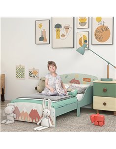 ZONEKIZ Toddler Bed Frame, Kids Bedroom Furniture for Ages 3-6 Years, Green 313-008V00GN 2