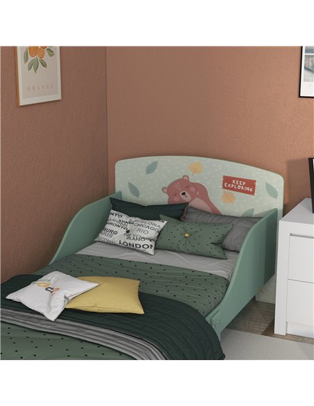 ZONEKIZ Toddler Bed Frame, Kids Bedroom Furniture for Ages 3-6 Years, Green 313-008V00GN - pic 68748 | FastDaddyshop