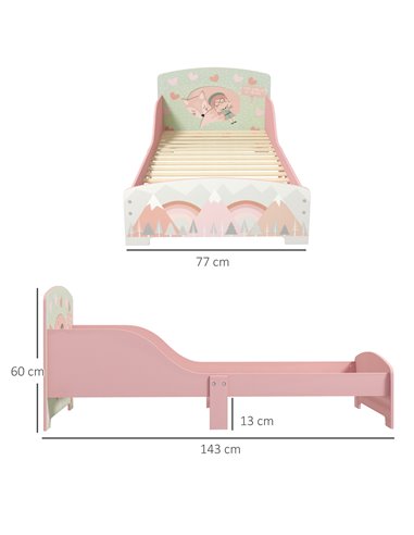 ZONEKIZ Toddler Bed Frame, Kids Bedroom Furniture for Ages 3-6 Years, Pink 313-008V00PK