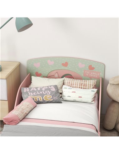 ZONEKIZ Toddler Bed Frame, Kids Bedroom Furniture for Ages 3-6 Years, Pink 313-008V00PK