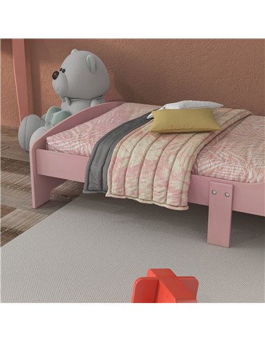 ZONEKIZ Toddler Bed Frame, Kids Bedroom Furniture for Ages 3-6 Years, Pink 313-008V00PK