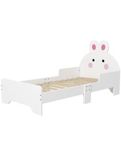 ZONEKIZ Toddler Rabbit Bed Frame, Safe & Sturdy Design, Perfect for Kids' Bedroom, Charming White 313-009V00WT
