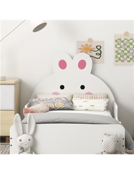 ZONEKIZ Toddler Rabbit Bed Frame, Safe & Sturdy Design, Perfect for Kids' Bedroom, Charming White 313-009V00WT - pic 68765 | FastDaddyshop