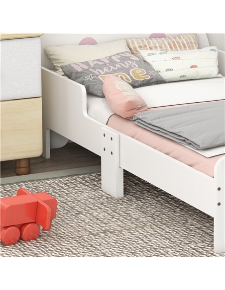 ZONEKIZ Toddler Rabbit Bed Frame, Safe & Sturdy Design, Perfect for Kids' Bedroom, Charming White 313-009V00WT - pic 68766 | FastDaddyshop