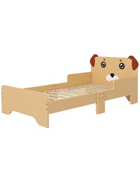 ZONEKIZ Kids Bed for 3-6 Years Old, Puppy-Themed Design, 143 x 74 x 58 cm, Yellow 313-014V00YL - pic 68767 | FastDaddyshop