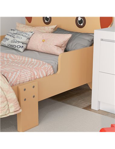 ZONEKIZ Kids Bed for 3-6 Years Old, Puppy-Themed Design, 143 x 74 x 58 cm, Yellow 313-014V00YL