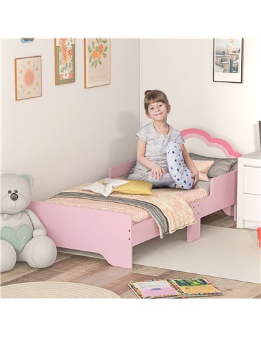ZONEKIZ Toddler Bed Frame, Princess Bed for Kids, Cloud Design, 143 x 74 x 55 cm, Pink 313-013V00PK