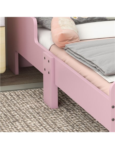 ZONEKIZ Toddler Bed Frame, Princess Bed for Kids, Cloud Design, 143 x 74 x 55 cm, Pink 313-013V00PK - pic 68784 | FastDaddyshop