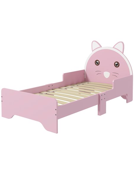 ZONEKIZ Bed for Kids Cat Design Toddler Bed Frame, Pink 313-012V00PK - pic 68785 | FastDaddyshop