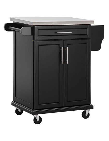 HOMCOM Kitchen Island, MDF, Stainless Steel Top-Black 801-055 - pic 68794 | FastDaddyshop