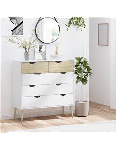 Homcom Chest of Drawers, 5 Drawer Dresser for Bedroom, Living Room 2