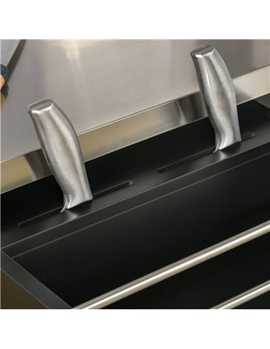 HOMCOM Kitchen Island, MDF, Stainless Steel Top-Black 801-055