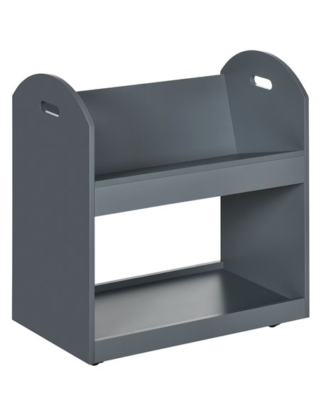 HOMCOM 2-Tier Storage Shelves, Kitchen Cart Shelf Unit with Wheels for Dining & Living Room, Home Study, Grey 838-278V00GY - pic 68821 | FastDaddyshop
