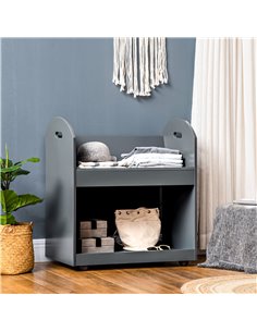 HOMCOM 2-Tier Storage Shelves, Kitchen Cart Shelf Unit with Wheels for Dining & Living Room, Home Study, Grey 838-278V00GY 2