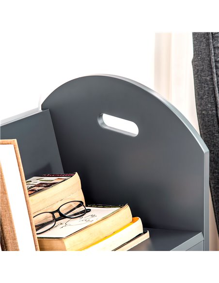 HOMCOM 2-Tier Storage Shelves, Kitchen Cart Shelf Unit with Wheels for Dining & Living Room, Home Study, Grey 838-278V00GY - pic 68828 | FastDaddyshop