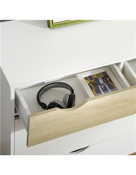 HOMCOM Chest of Drawers, 5 Drawer Dresser, Storage Organizer Side Cabinet for Bedroom, Living Room - pic 6887 | FastDaddyshop