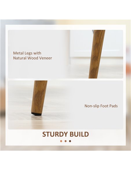 HOMCOM Dining Chairs Set of 4, Modern Armless Kitchen Chairs with Curved Back, Metal Legs for Bedroom Living Room, White 835-528 - pic 68889 | FastDaddyshop