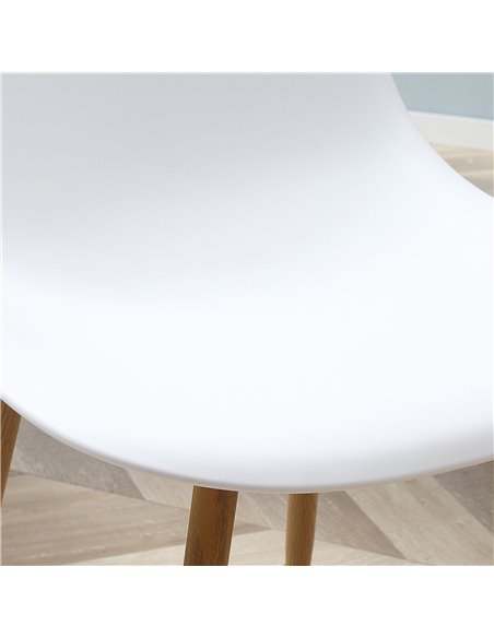 HOMCOM Dining Chairs Set of 4, Modern Armless Kitchen Chairs with Curved Back, Metal Legs for Bedroom Living Room, White 835-528 - pic 68891 | FastDaddyshop