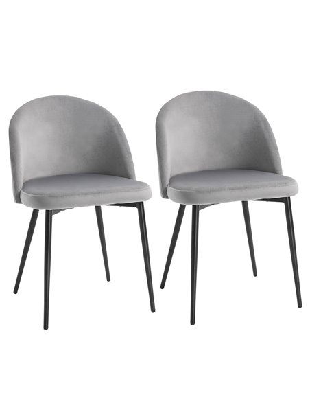 HOMCOM Dining Chairs Set of 2 Contemporary Design, Grey 835-139V70GY - pic 68902 | FastDaddyshop