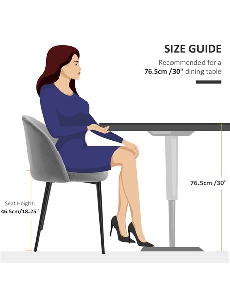 HOMCOM Dining Chairs Set of 2 Contemporary Design for Office Dining Kitchen w/Soft Fabric Seat and Back Living Room - Grey 835-1 - pic 68908 | FastDaddyshop