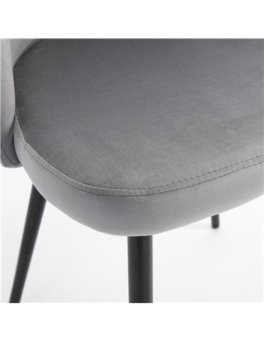 HOMCOM Dining Chairs Set of 2 Contemporary Design for Office Dining Kitchen w/Soft Fabric Seat and Back Living Room - Grey 835-1