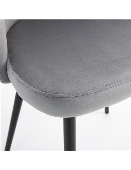 HOMCOM Dining Chairs Set of 2 Contemporary Design for Office Dining Kitchen w/Soft Fabric Seat and Back Living Room - Grey 835-1 - pic 68910 | FastDaddyshop
