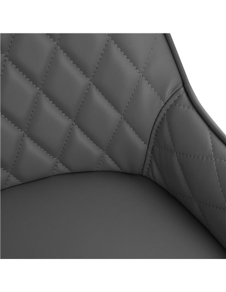 HOMCOM Set Of 2 Quilted PU Leather Dining Chairs with Metal Frame 4 Legs Foot Caps Home Seating Modern Stylish Executive Grey 83 - pic 68927 | FastDaddyshop