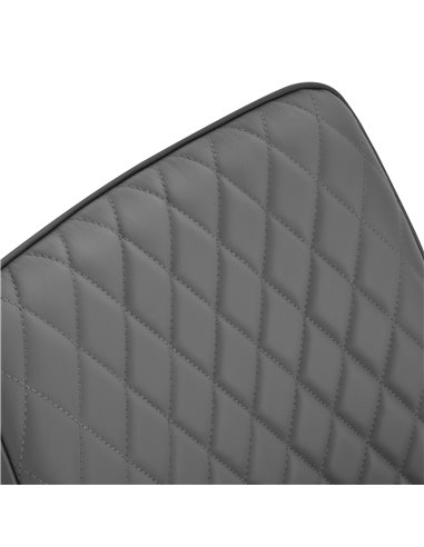 HOMCOM Set Of 2 Quilted PU Leather Dining Chairs with Metal Frame 4 Legs Foot Caps Home Seating Modern Stylish Executive Grey 83