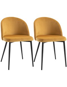 HOMCOM Dining Chairs Set of 2 Contemporary Design, Yellow 835-139V70LR
